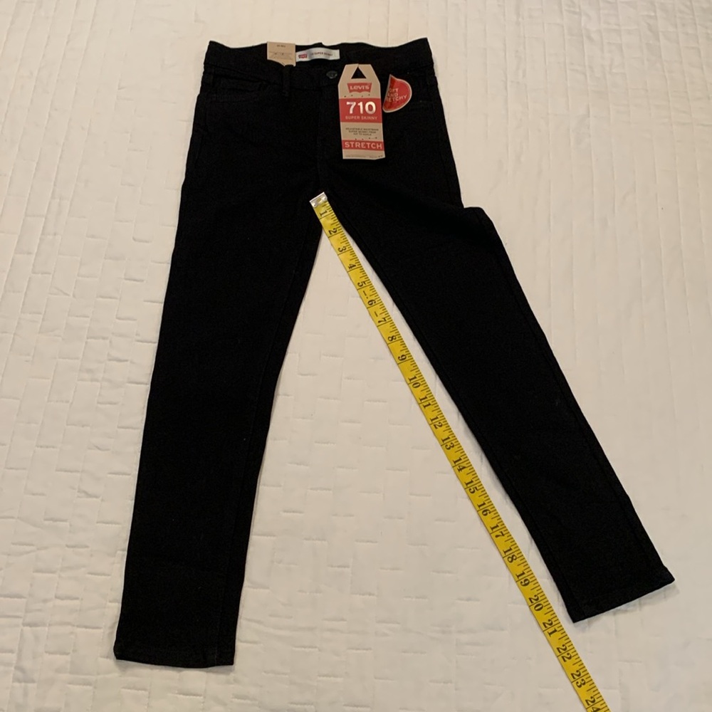 NWT Girls Levi's 710 Super Skinny Stretch Jeans, Black, Size 6 - Picture 13 of 16